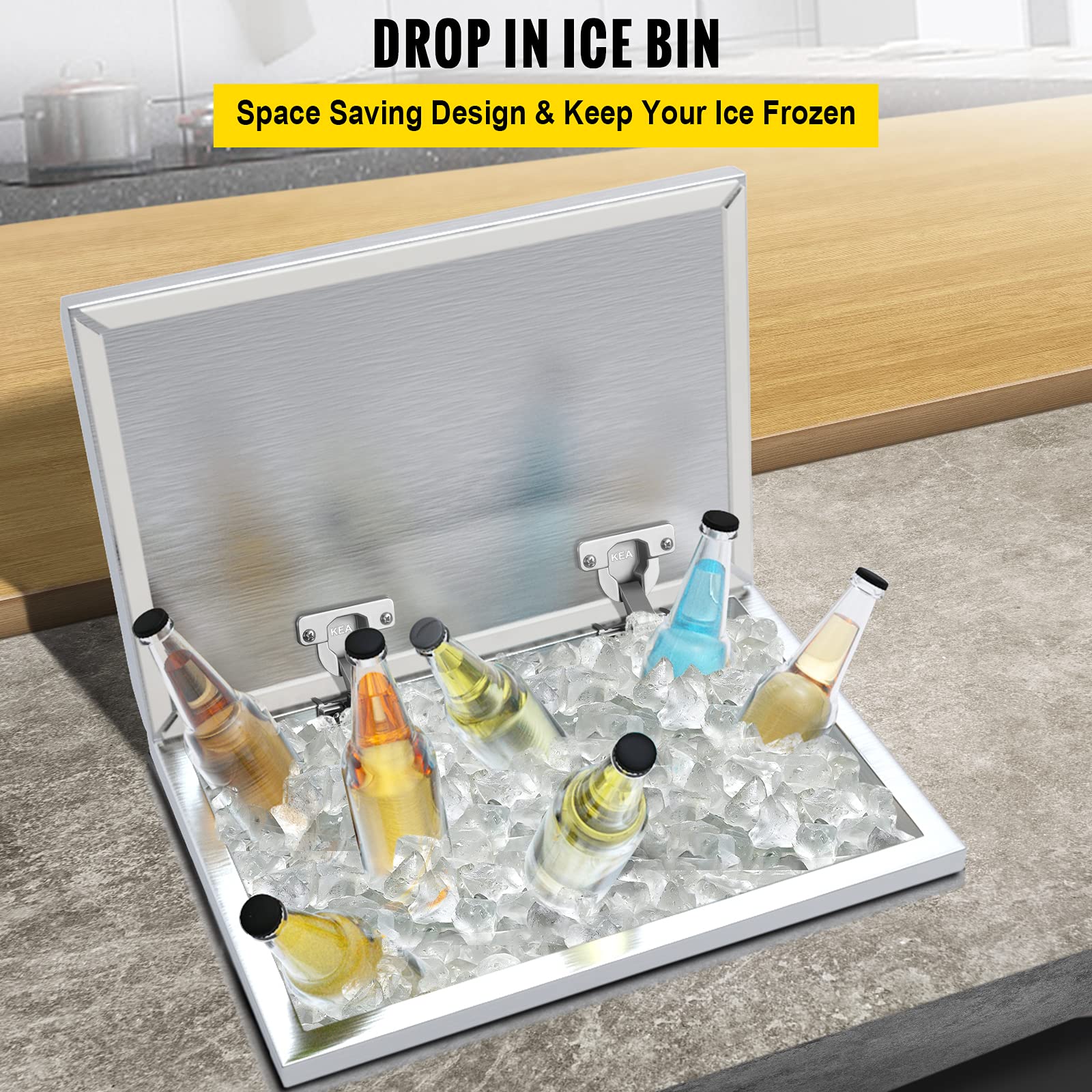 VEVOR 40QT Stainless Steel Drop-In Ice Chest Cooler - 24