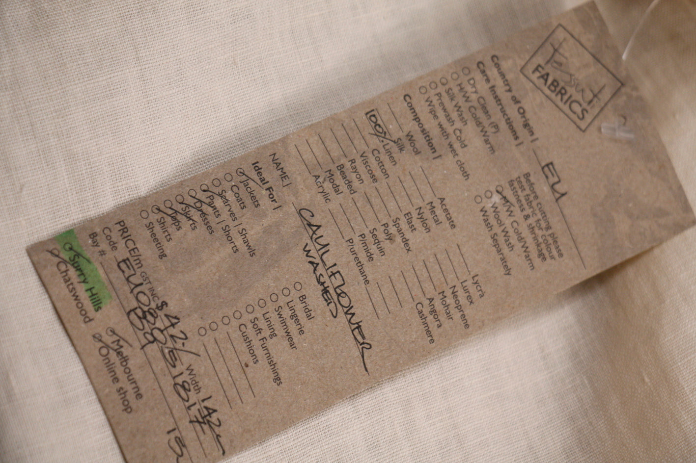 Organic Cauliflower Washed Linen Fabric - Soft, Breathable & Eco-Friendly Material for Dresses, Curtains & Home Decor