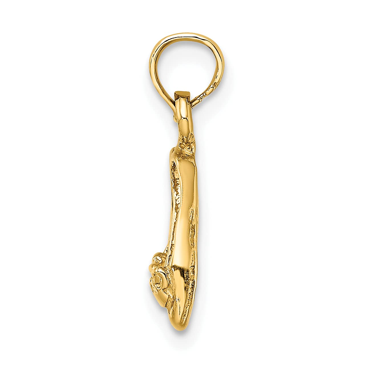 14K Gold Polished Textured Ballerina Slippers Charm - Dainty Ballet Jewelry for Necklace & Bracelet - Perfect Gift for Dancers, Ballet Lovers & Special Occasions