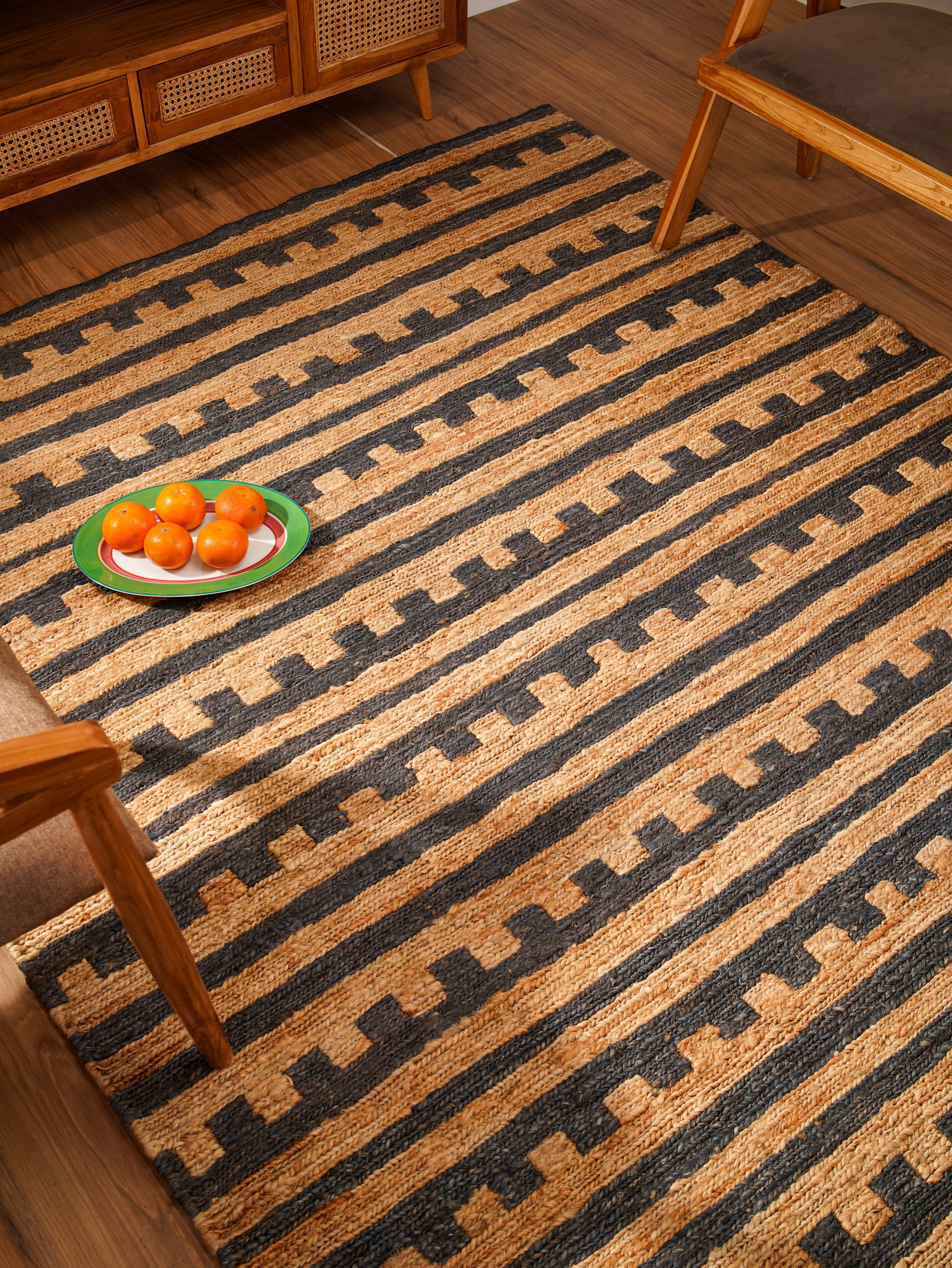 Handmade Santiago Hand Knotted Wool Rug - Bohemian Style Area Rug for Living Room, Bedroom & Nursery Decor
