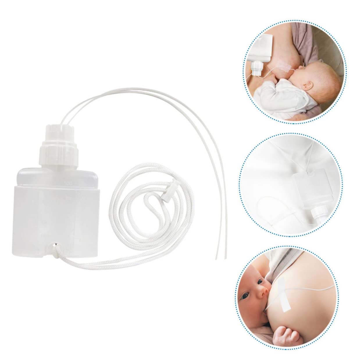 Toyvian 5-Pack Newborn Baby Feeding Bottles with Supplemental System - Perfect for Infant Care, Breastfeeding, and On-the-Go Nutrition
