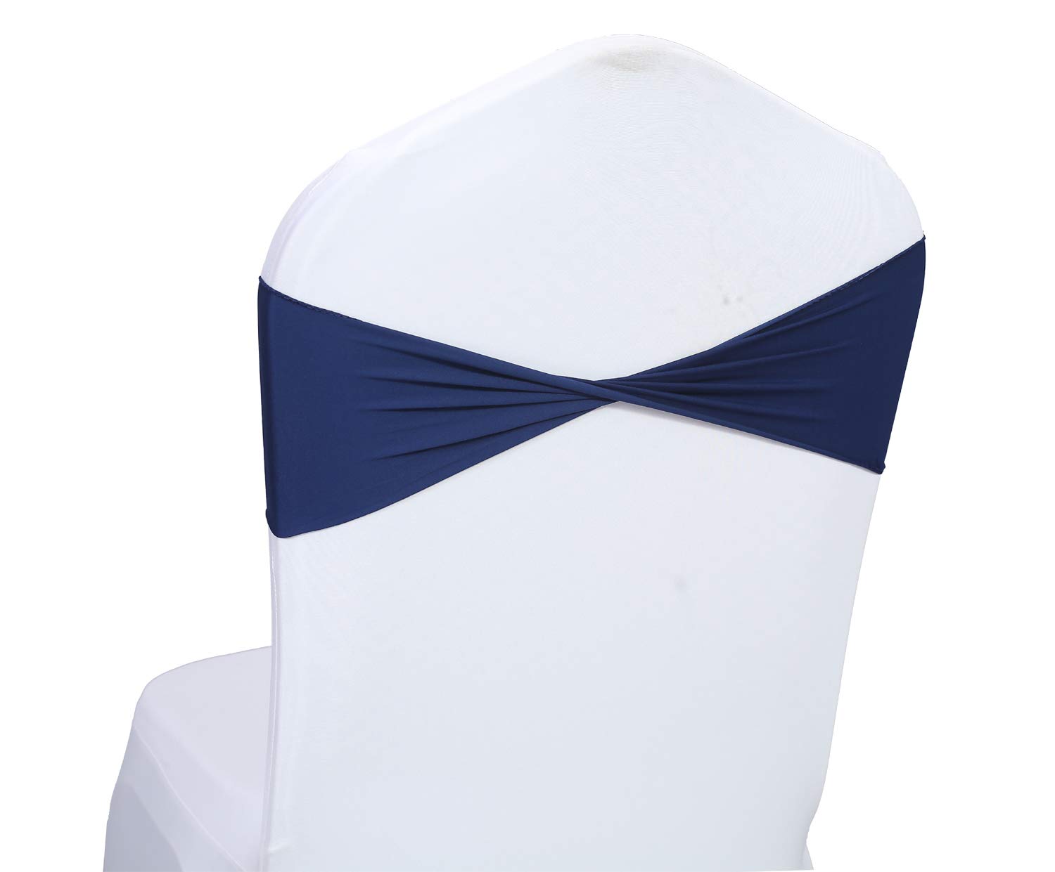 150 PCS Navy Blue Spandex Wedding Chair Bands & Sashes - Elegant Bow Tie Decor for Wedding, Banquet, Party & Event Decorations