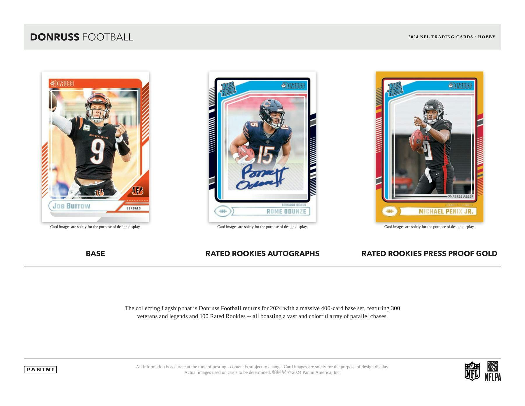 2024 Panini Donruss Football Hobby Box - 24 Packs with Autographs & Memorabilia Cards - Perfect for Collectors, Fantasy Football Fans & Sports Enthusiasts