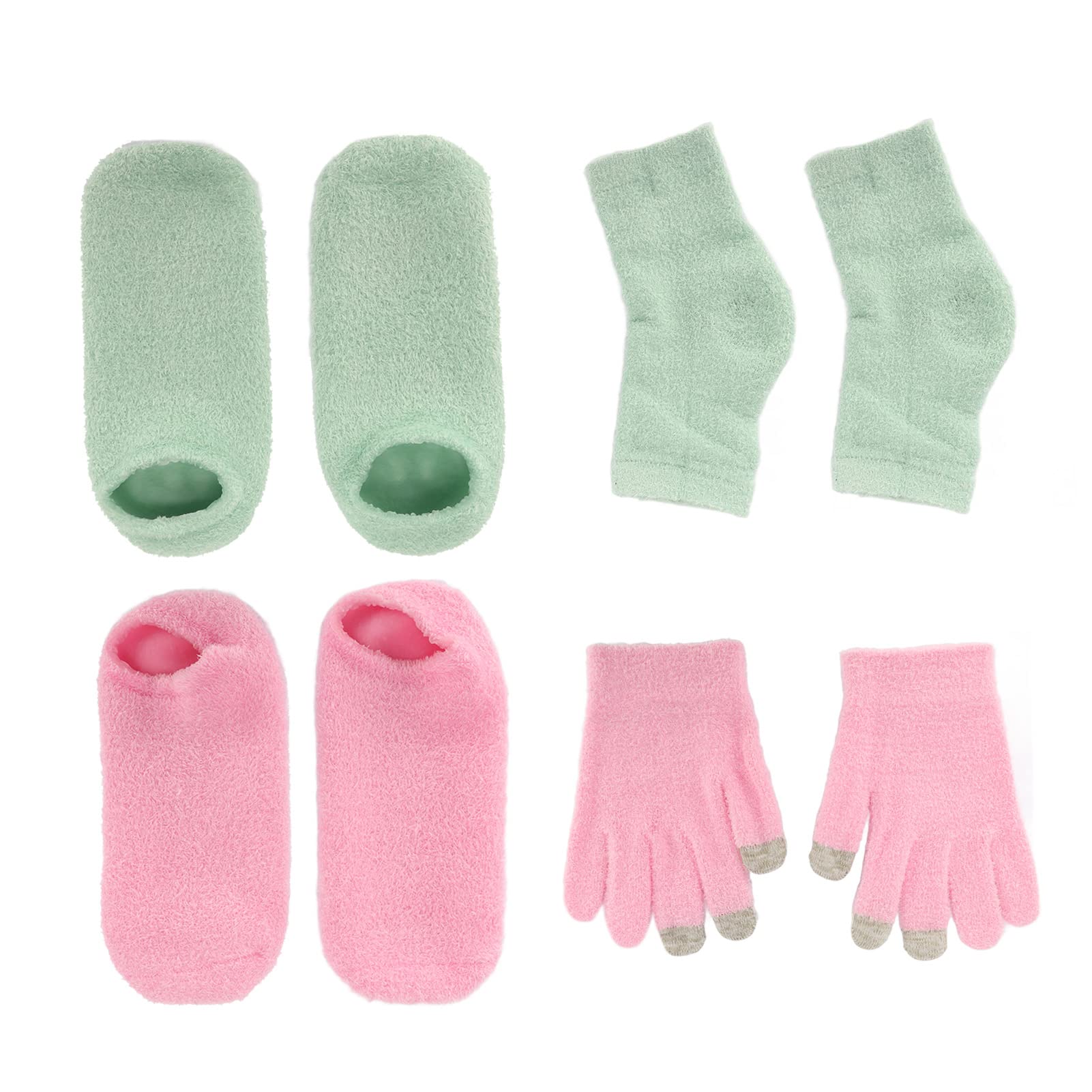 Gel Moisturizing Socks for Hands & Feet - Reusable Softening & Repairing Sleeves for Dry Cracked Heels - Beauty Care Essentials for Spa, Night Treatment & Home Relaxation