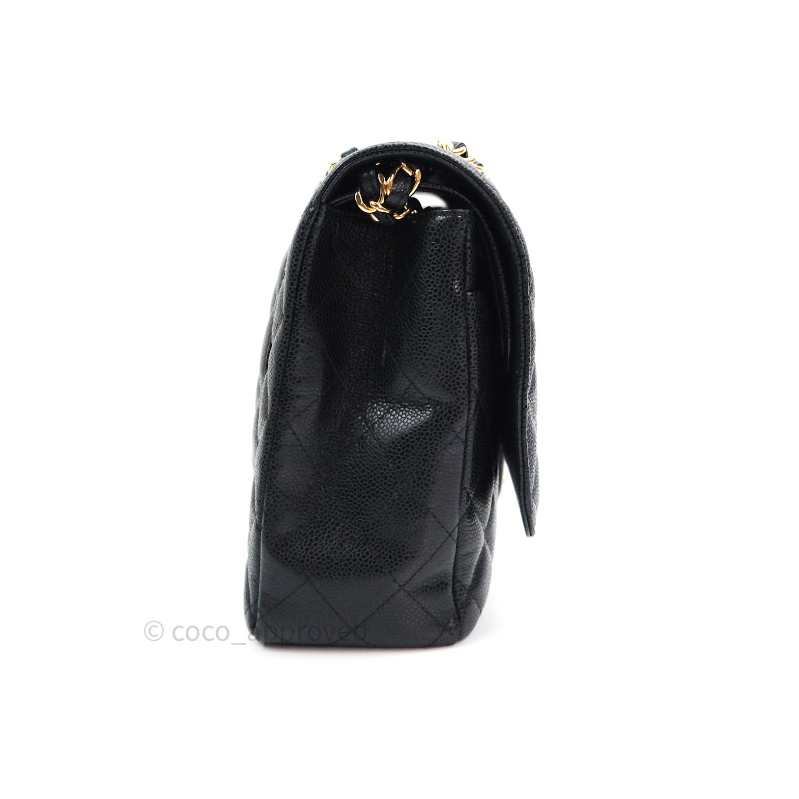 Chanel Classic Double Flap Maxi Bag in Black Caviar Leather with Gold Hardware - Luxury Handbag for Women, Perfect for Evening Events & Special Occasions