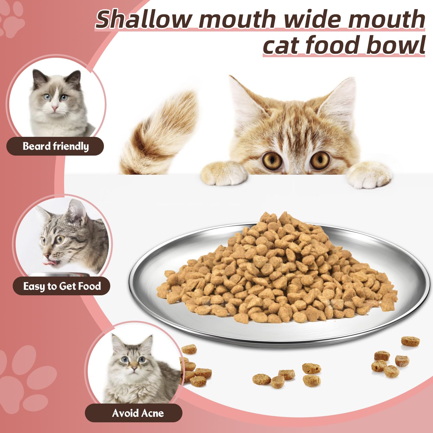 12-Piece Stainless Steel Cat Food Bowls Set - 6.7 Inch Small Shallow Wet Food Dishes for Kittens, Ferrets & Stray Cats - Durable Pet Feeding Bowls for Home, Travel & Outdoor Use