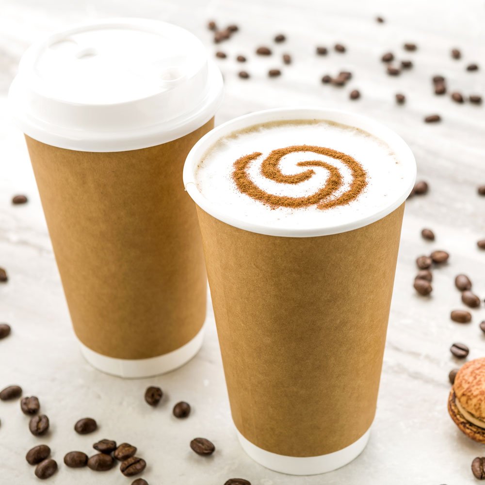 20oz Insulated Double Wall Kraft Paper Coffee Cups - 250 Pack, Leakproof & Eco-Friendly Disposable Hot Beverage Cups for Coffee, Tea, Hot Chocolate - Perfect for Cafes, Offices, and Events (Lids Sold Separately)