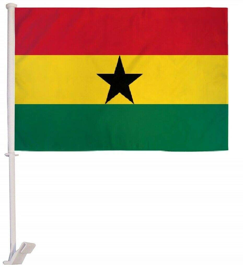 Wholesale Lot of 12 Ghana Country Flags 12x18 Inches - PIÑATAS OLE Car & Vehicle Banners for Decoration, Parties, and Sporting Events