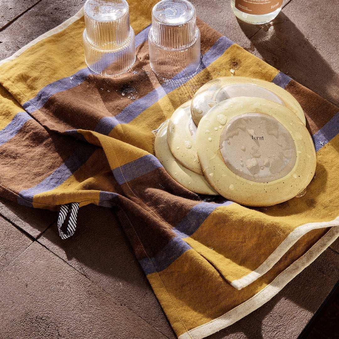 Ferm Living Hale Tea Towel - Premium Cotton Kitchen Towel for Drying Dishes, Cleaning & Decor - Perfect for Modern Kitchens & Home Decor