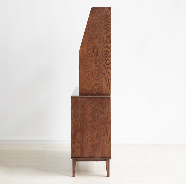 Solid Oak Wood Wall-Mounted Nordic Sideboard with Integrated Storage - Perfect for Living Room, Dining Room, and Entryway Organization