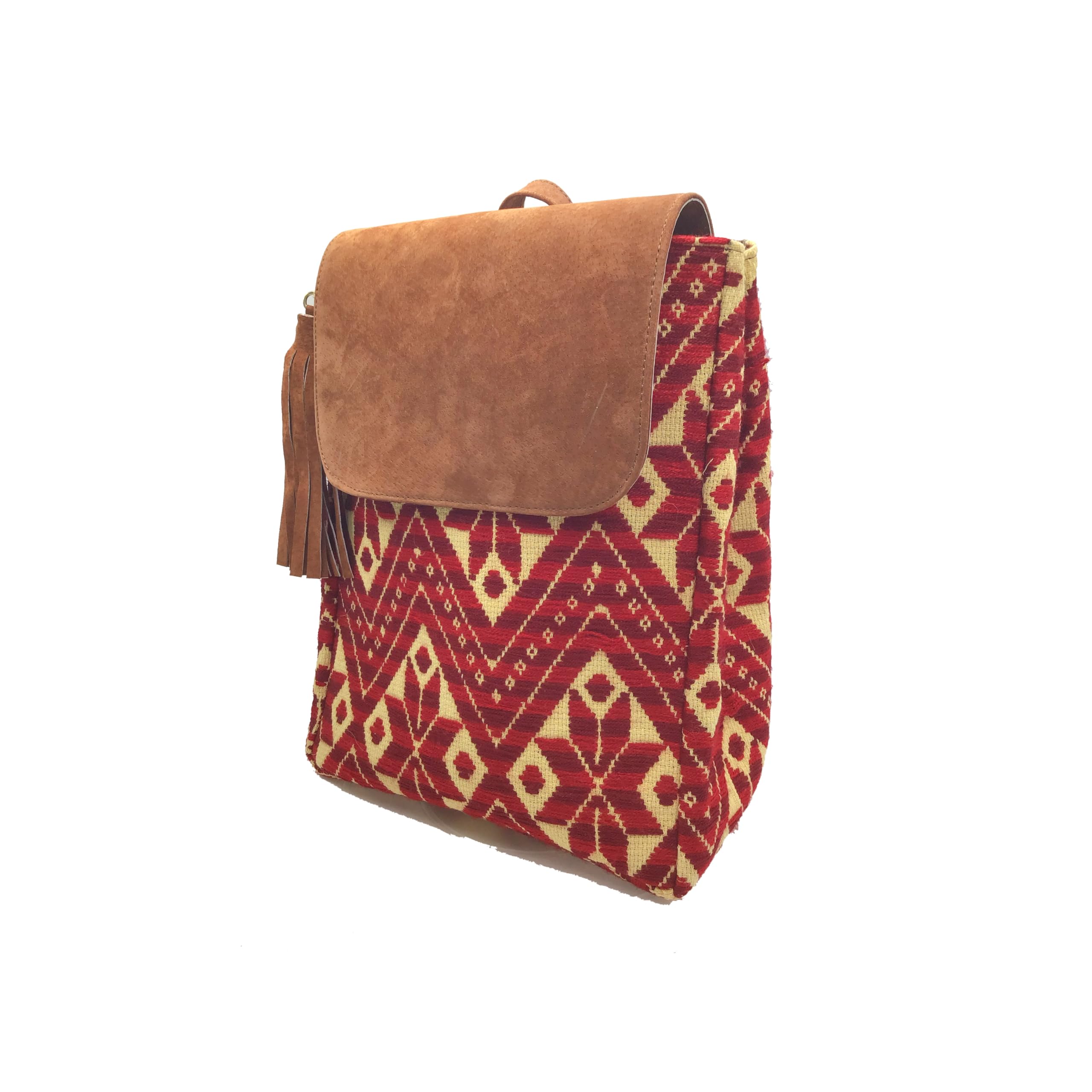Handmade Mexican Leather Backpack 'María' by Jühue Artesanal - Pink Embroidered Unique Piece | Perfect for Travel, Work & Everyday Use