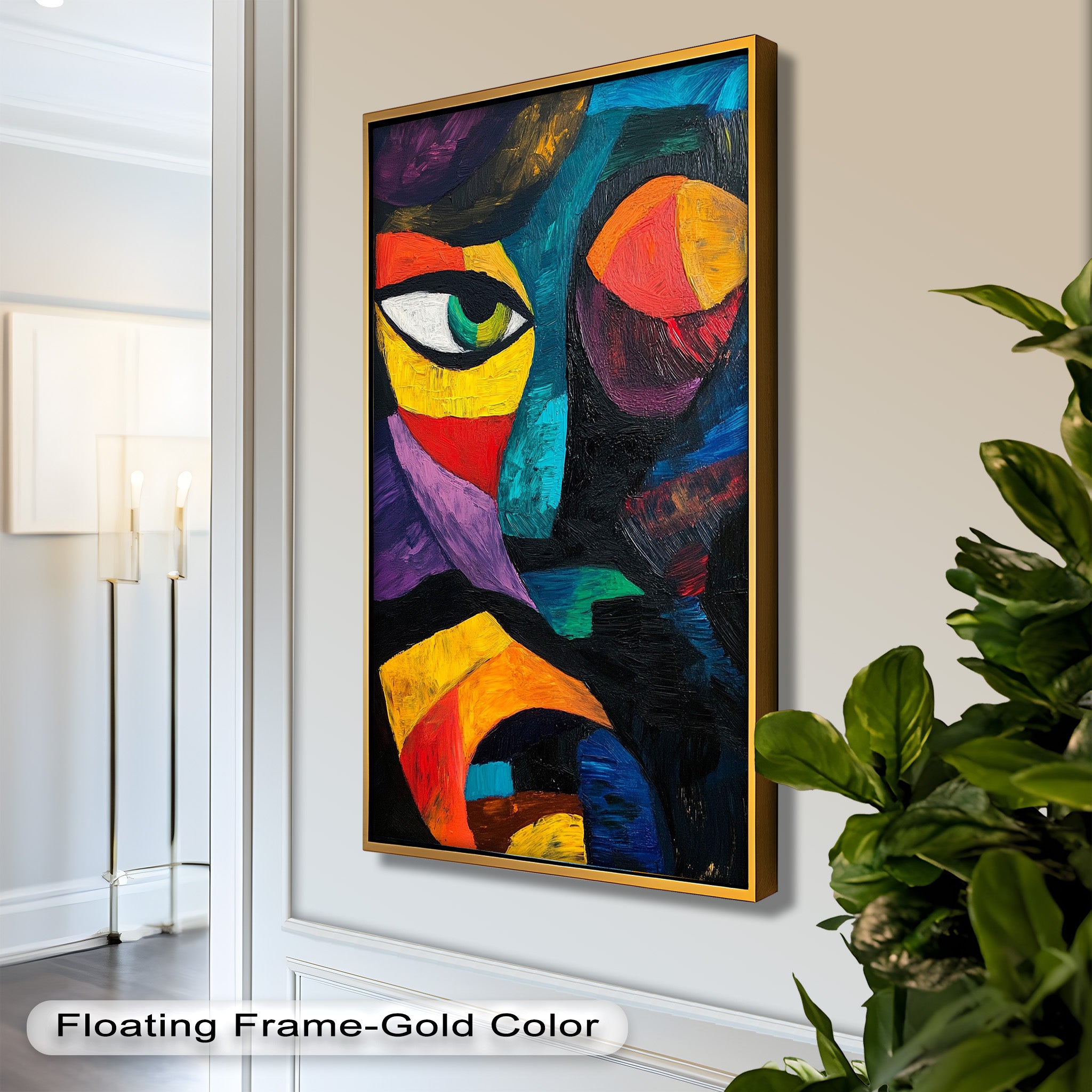 Abstract Eye Expression Fauvism Oil Painting - Modern Wall Art for Living Room, Bedroom & Office Decor