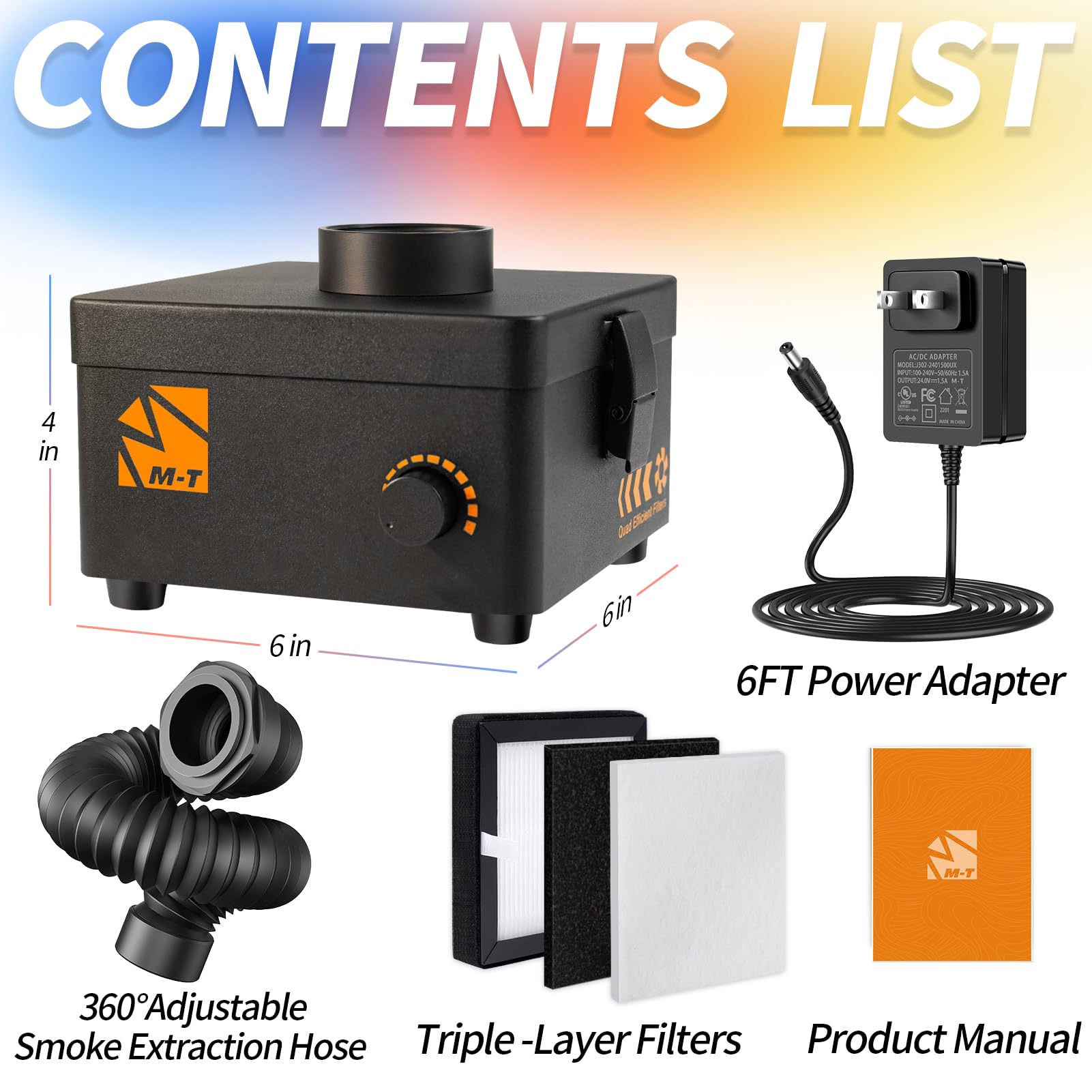 80W High-Power Smoke Extractor with Stepless Control & H13 Triple-Layer Filtration (99.9% Purification) - Ideal for Laser Engraving, Soldering, DTF Printing & 3D Printing - Workshop, Garage & DIY Projects