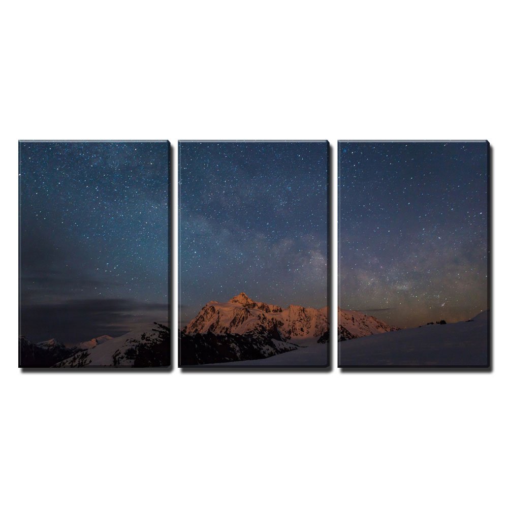 Wall26 - 3 Piece Canvas Wall Art Milky Way Over Cathedral Rock - Modern Framed Home Decor for Living Room, Bedroom & Office - Ready to Hang 24x36 Inch Triptych Landscape Painting