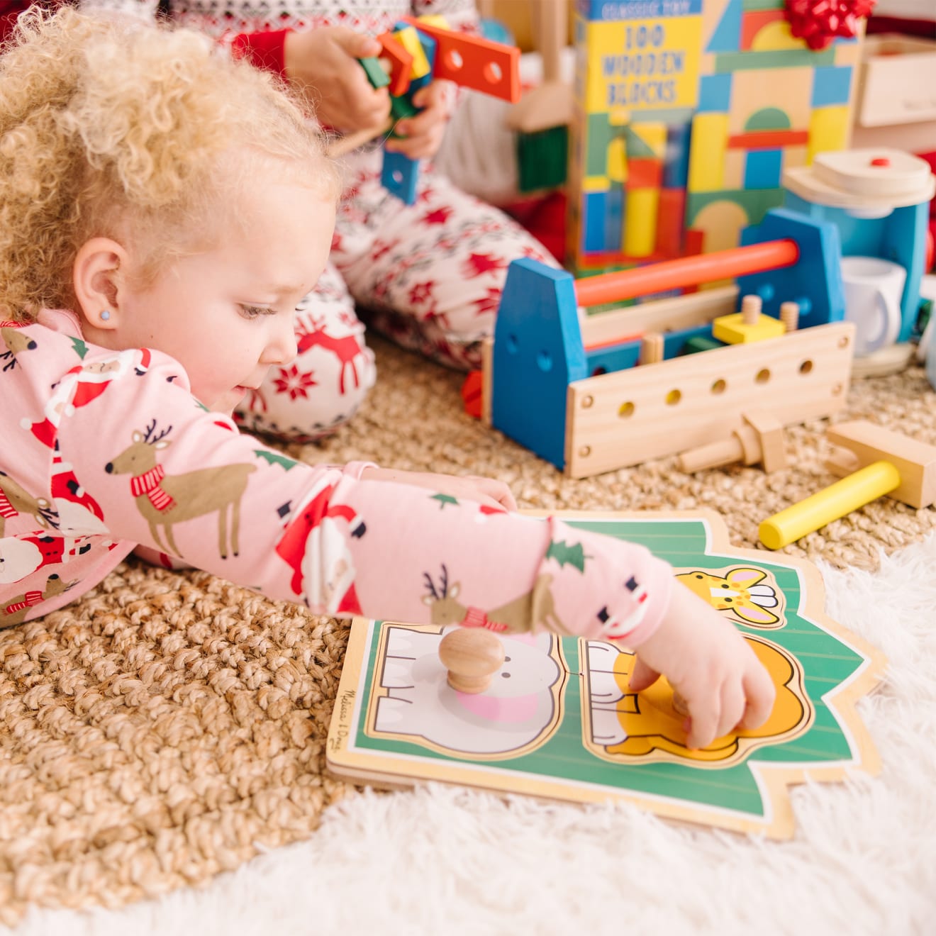 Jungle Friends Jumbo Knob Puzzle - 3 Piece Wooden Animal Puzzle for Toddlers | Early Learning Educational Toy for Kids Ages 1-3 | Perfect for Montessori Classroom & Home Playtime