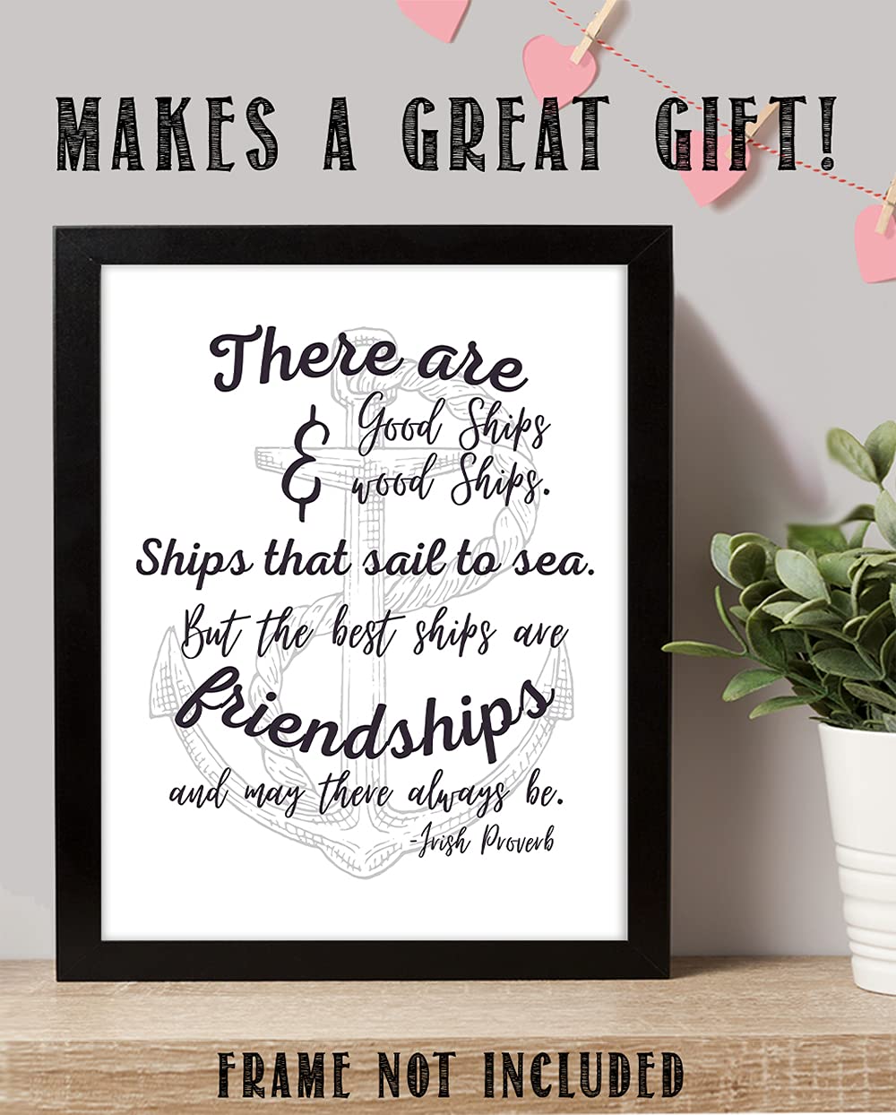 Inspirational Wall Art Prints - 11x14 Unframed Motivational Quotes Decor for Home & Office - Irish Proverb Positive Sayings - Perfect for Living Room, Bedroom, Kitchen, Boat & Yacht Decor - Uplifting Gift Ideas for Men & Women