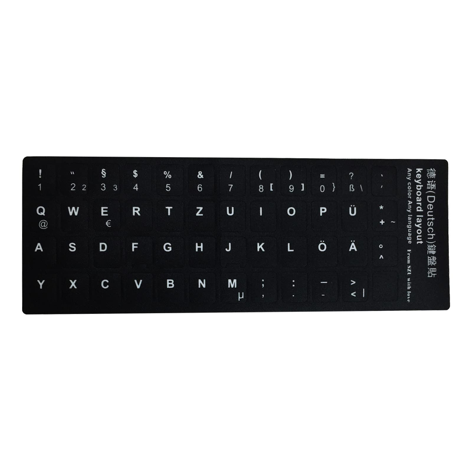 Charella #AEABOO Matte Texture Keyboard Stickers - Black (3-Pack) for Notebooks & Laptops | Durable Language Stickers for Typing & Coding