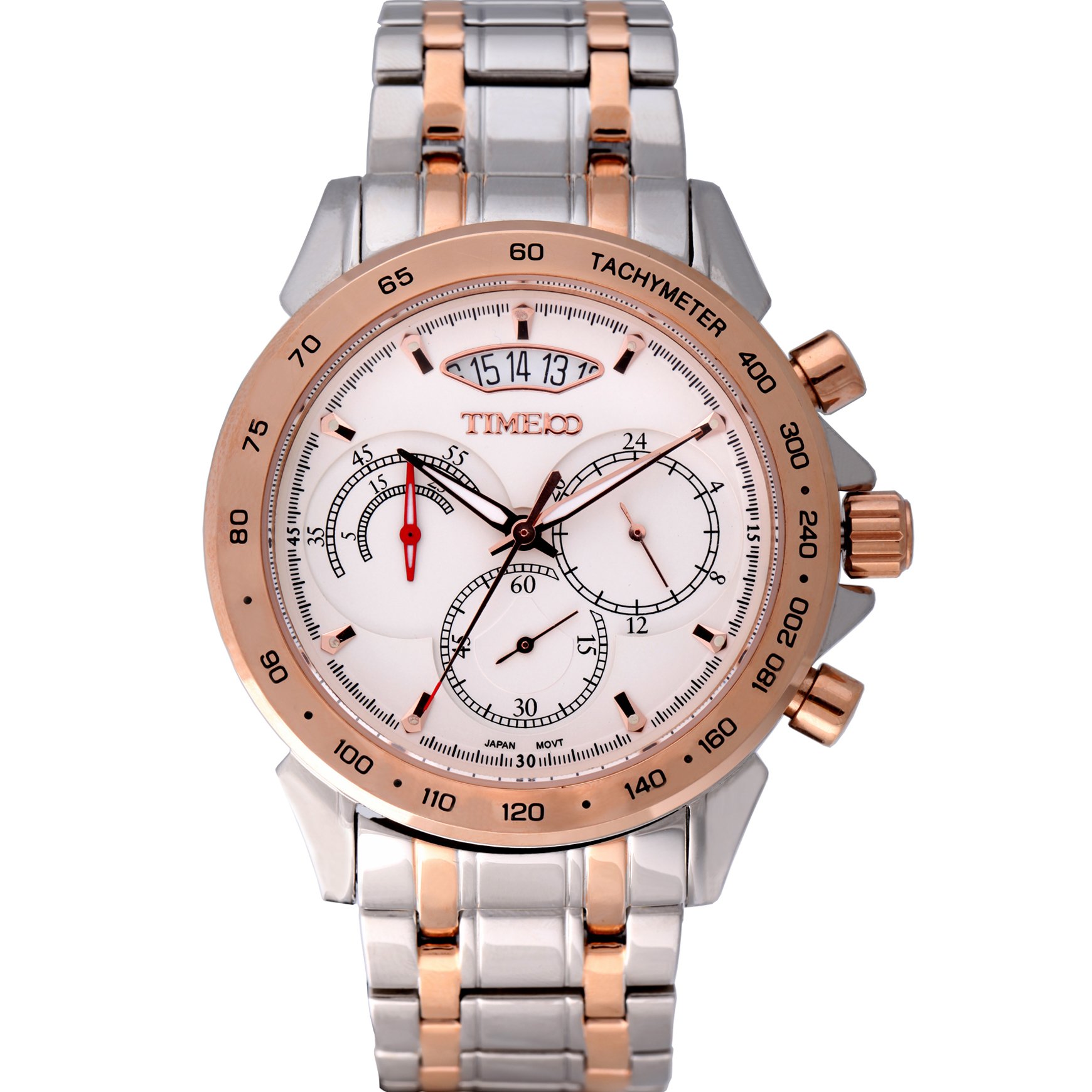 TIME100 Men's Retro Quartz Watch - Stainless Steel Case, 3 Sub-Dials & Multifunction Design | Perfect for Business, Casual Wear & Gift Giving