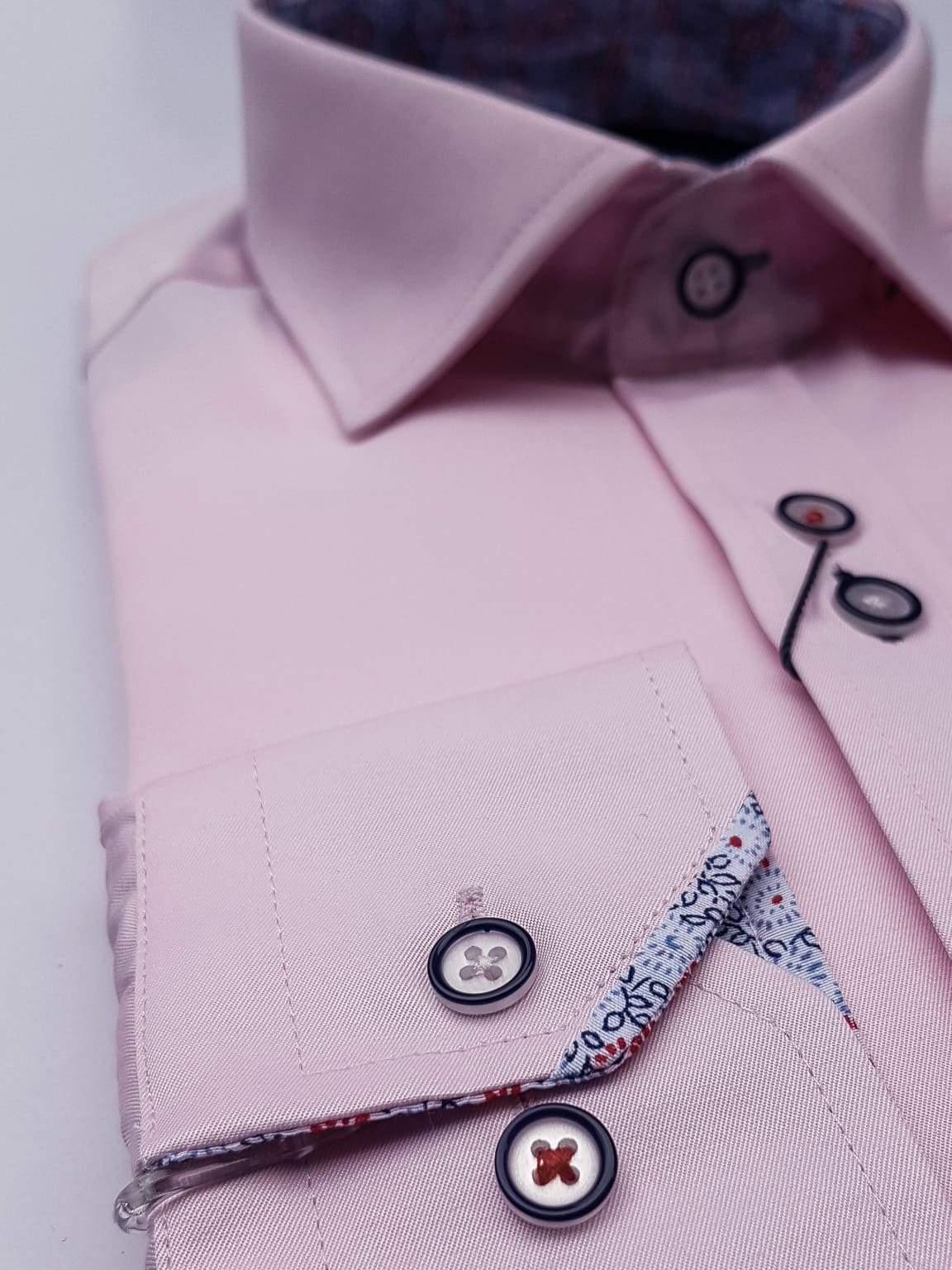 Marc Darcy Alfie Pink Long Sleeve Shirt for Men - Stylish Casual Button Down Dress Shirt for Work, Date Night & Formal Occasions