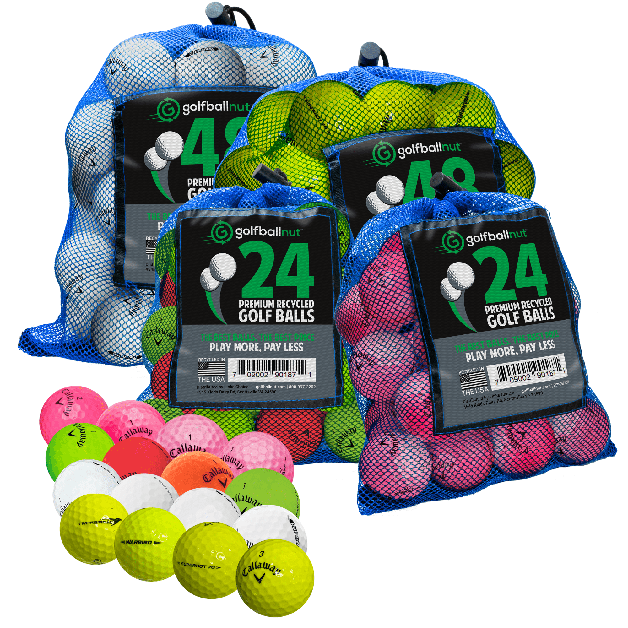 Used Callaway Mix Golf Balls - Bulk Mesh Bags (50/100/200 Count) | Premium Recycled Golf Balls for Practice & Driving Range | Great for Beginners, Casual Play & Tournament Training