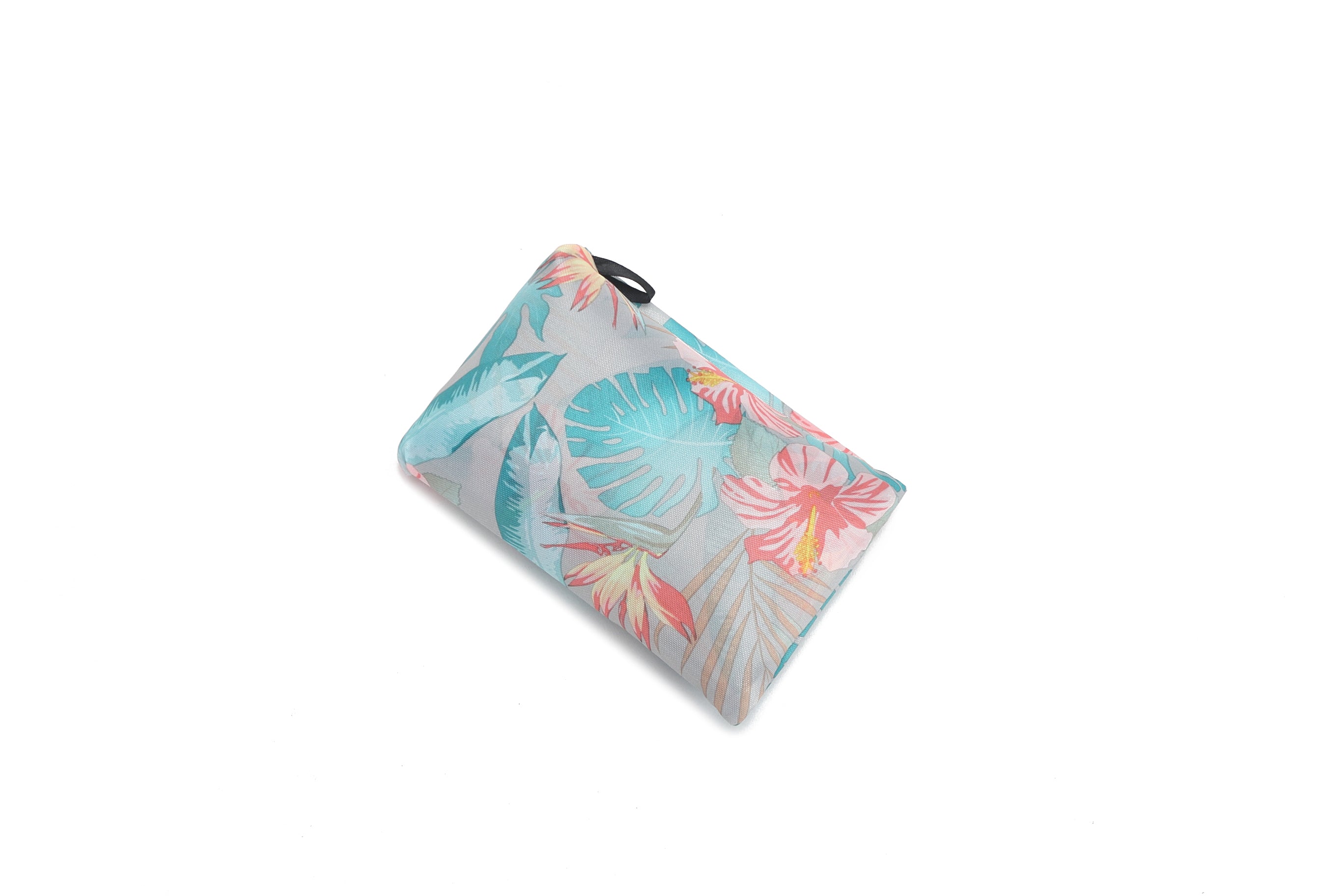Foldable Tote Bag for Women - Jackie Monstera Hibiscus Grey - Stylish & Lightweight Shopping Bag for Groceries, Beach, Travel & Work