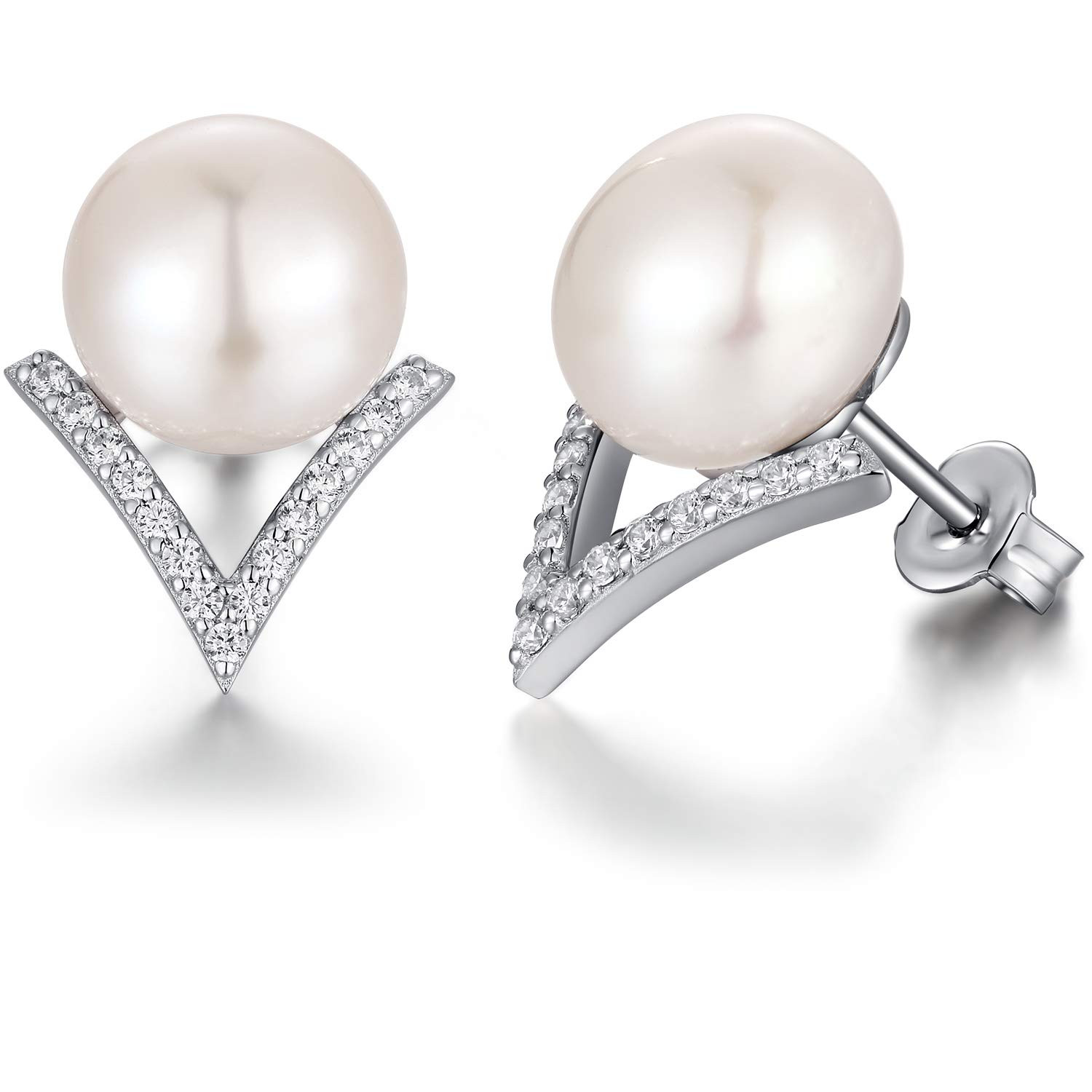 Cute Animal Series 925 Sterling Silver Freshwater Pearl Stud Earrings for Women & Girls – 8-10mm Handpicked Pearls, Bird/Deer/Rabbit Designs – Perfect for Gifts, Parties & Everyday Wear