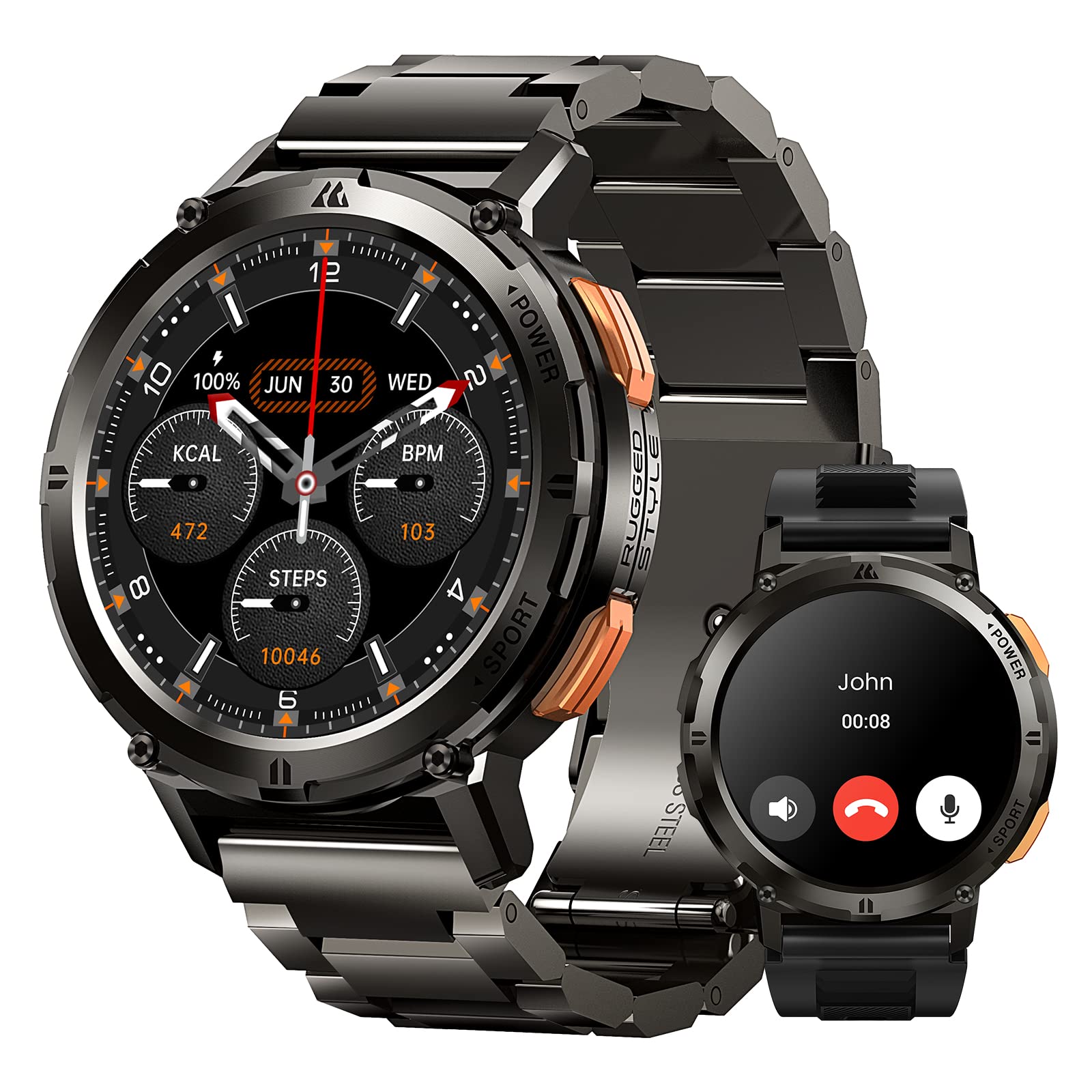 KOSPET Smart Watch for Men Women - AMOLED Display, 60 Days Battery Life, 70 Sports Modes, 5ATM/IP69K Waterproof, Call Function - Compatible with Android iPhone - Perfect for Fitness Tracking, Swimming & Daily Use