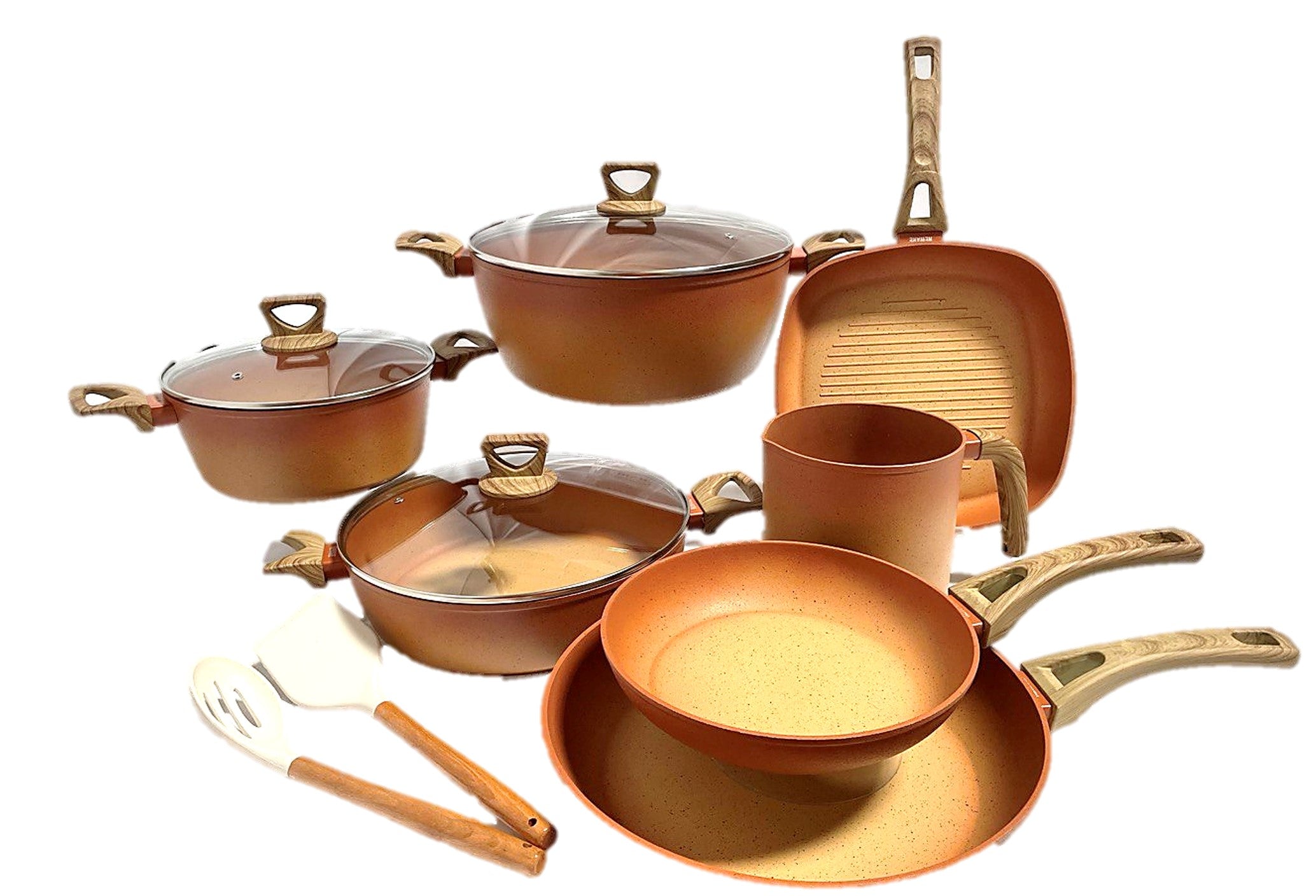 NEWARE 12-Piece Large Terracotta Cooking Set with Milk Cup - Traditional Clay Cookware for Authentic Mexican & Spanish Dishes - Perfect for Tamales, Mole & Hot Chocolate Preparation