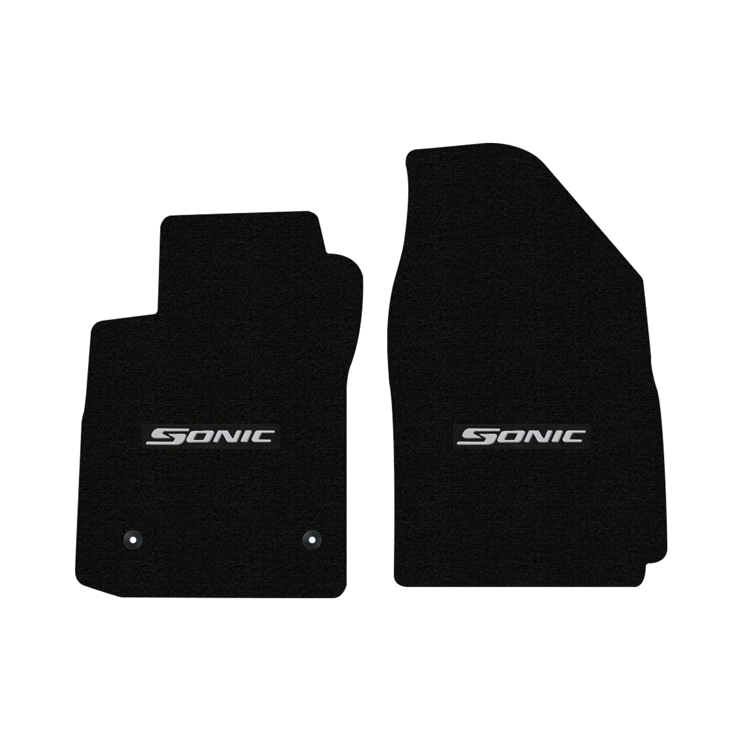 Premium Custom-Fit Carpeted Floor Mats for 2014-2015 Chevy Sonic - Luxury Car Floor Liners with Sonic Logo (2-Piece Front Set, Charcoal) | All-Weather Protection & Enhanced Interior Style