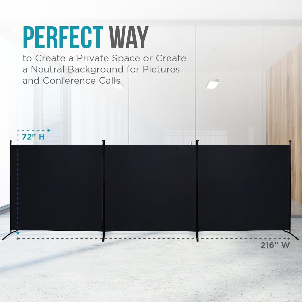 Steel-AID Triple-Panel Privacy Room Divider - 216