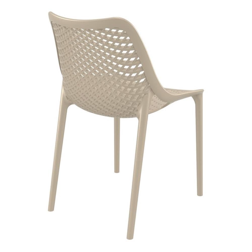 Taupe Outdoor Patio Dining Chairs Set of 2 - Weather-Resistant Comfortable Garden Chairs for Backyard, Poolside & Restaurant Use