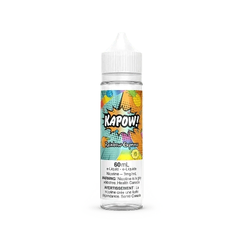 Rainbow Express Kapow E-Liquid - 60mL Premium Vape Juice for Refillable Vapes | Sweet Fruity Flavor | Made in Ontario | Perfect for Cloud Chasing & All-Day Vaping