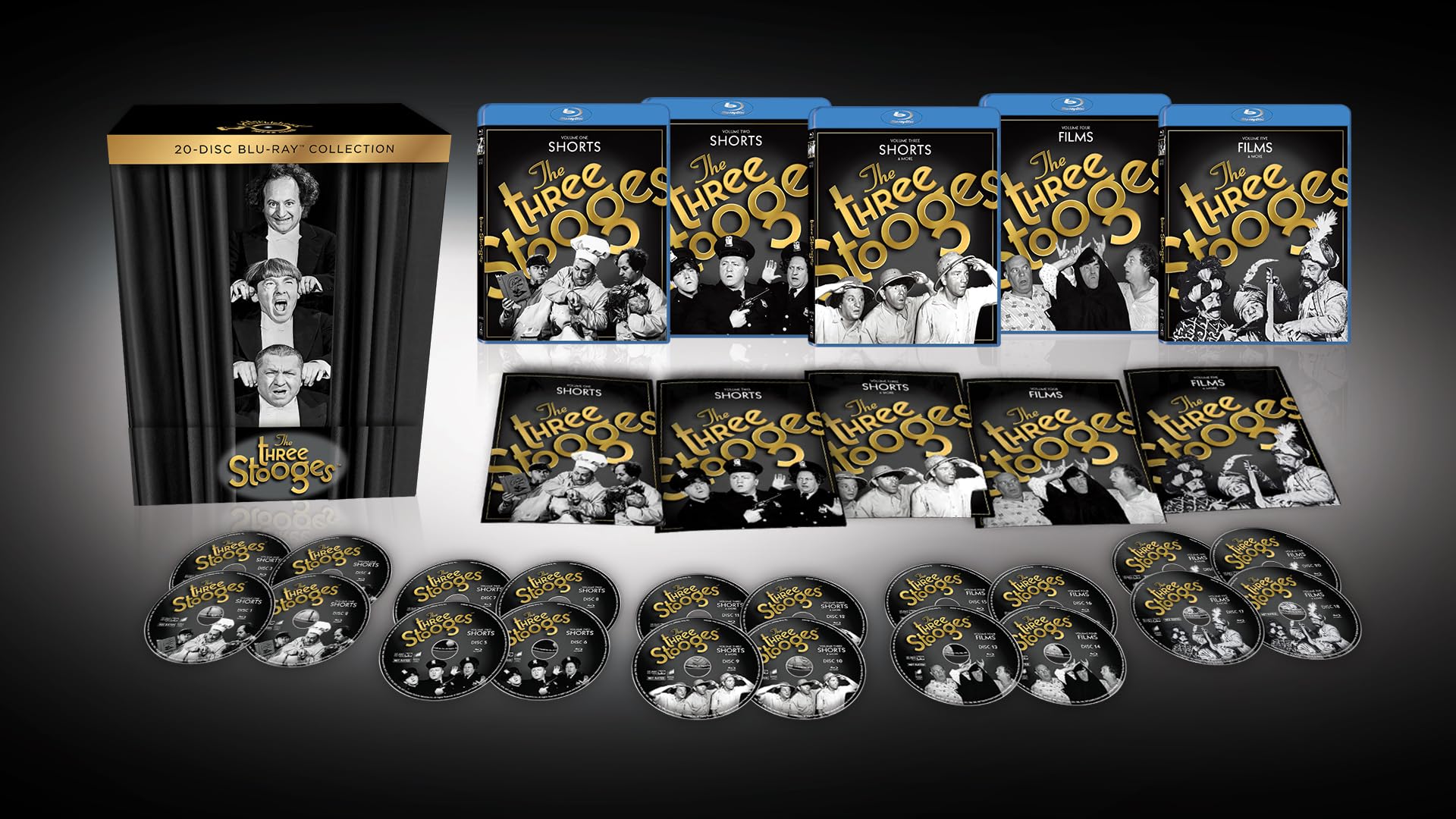 The Three Stooges: Complete 20-Disc Blu-ray Collection Limited Edition Gift Set | Classic Comedy Series | Perfect for Movie Nights & Nostalgic Gifts