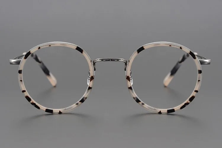 Stylish Aimee Unisex Full Rim Round Titanium Acetate Eyeglasses Frame 2804 - Lightweight & Durable for Work, Reading & Everyday Wear