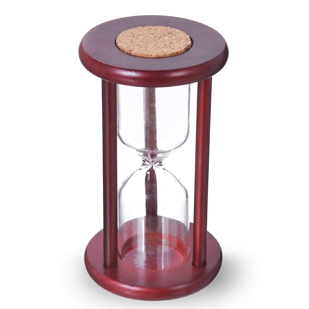 Vintage Wooden Empty Hourglass Sand Timer - Decorative Home Office Desk Accessory for Meditation, Yoga, and Mindfulness Practice