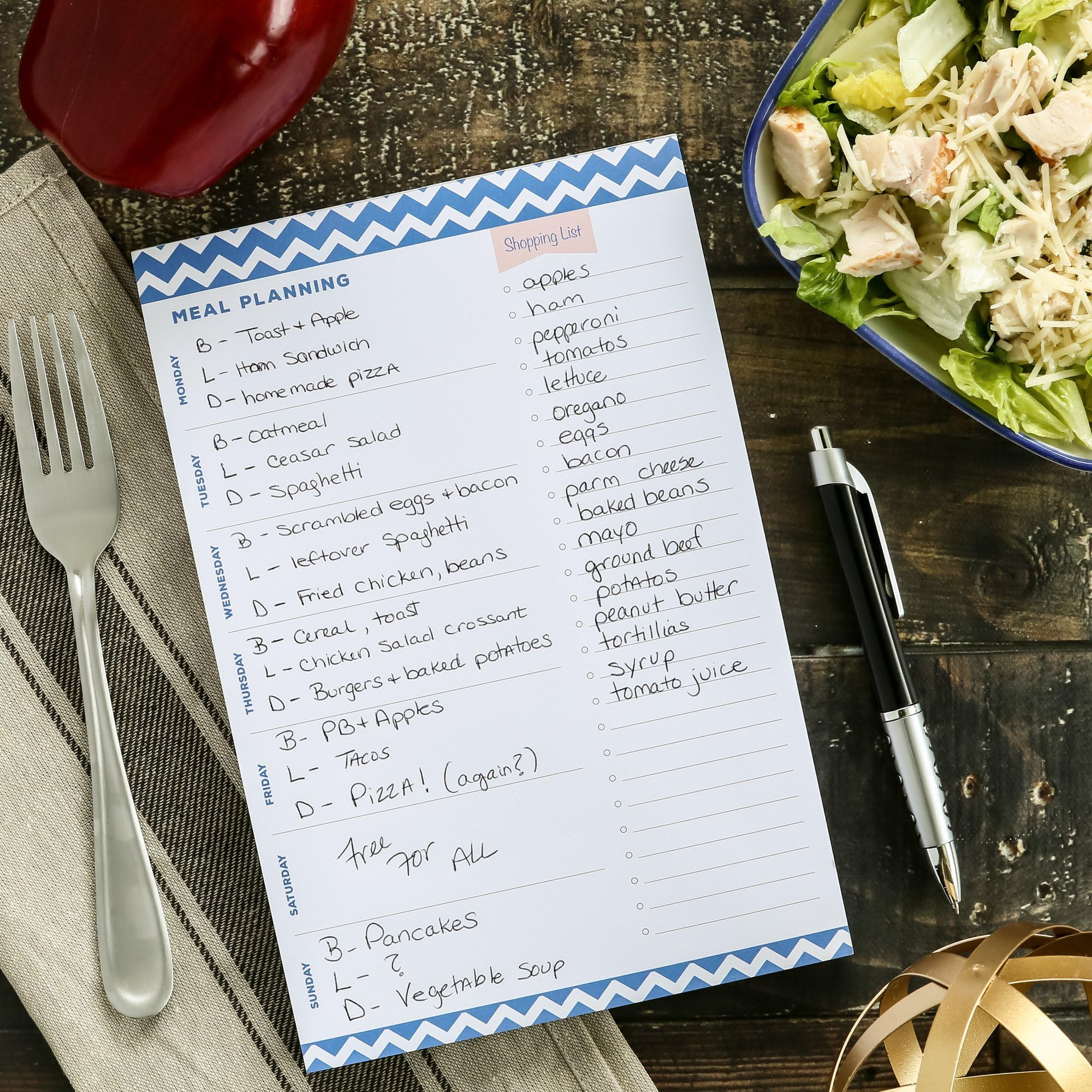6x9 Inch Meal Planning Notepad - 80 Sheets | Weekly & Monthly Food Planner for Grocery Lists & Healthy Eating | Perfect for Kitchen, Office & Meal Prep