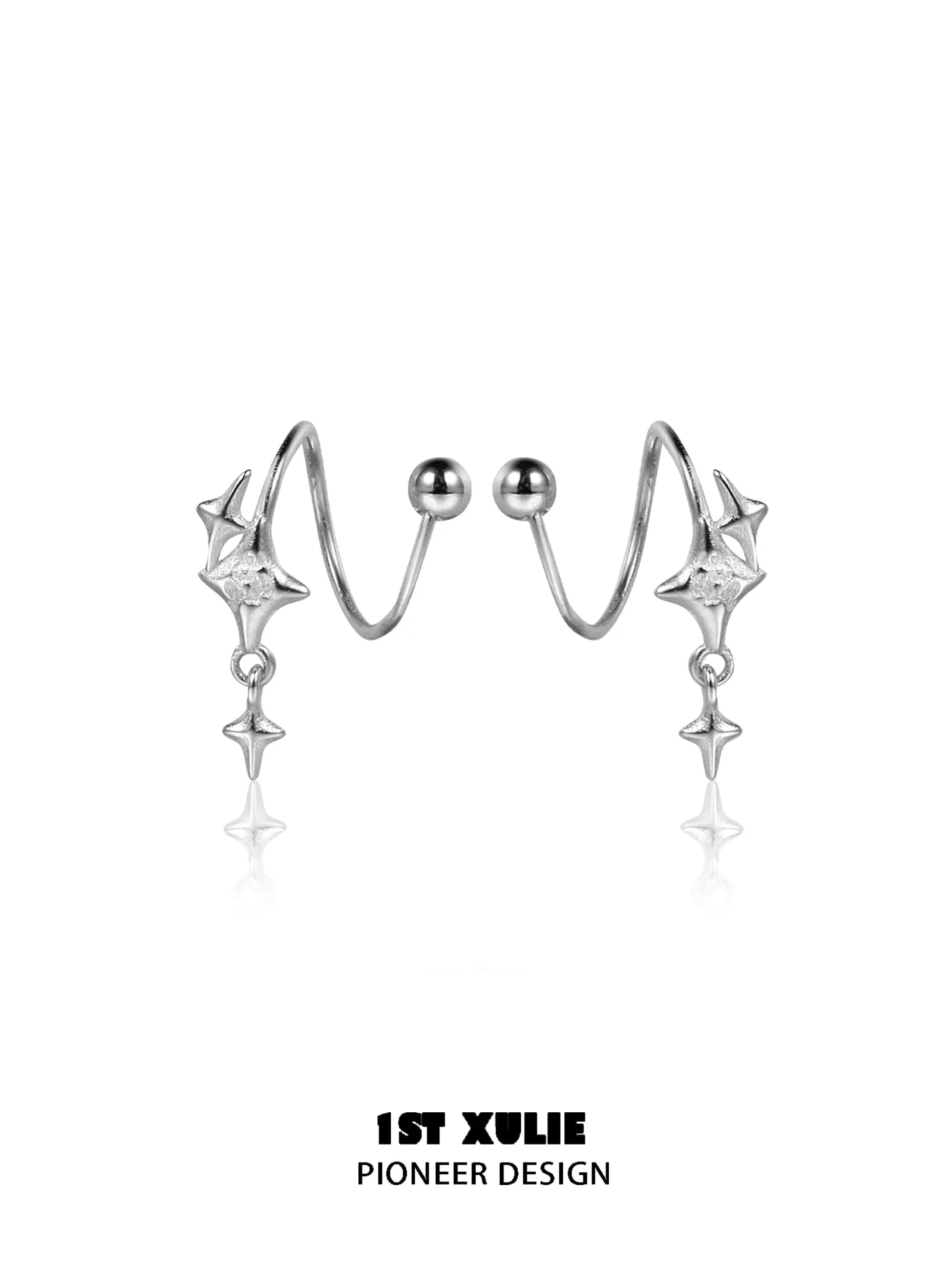 925 Sterling Silver Starry Coil Earrings for Women - Hypoallergenic Dangle Earrings for Daily Wear & Special Occasions | Perfect Gift for Birthday, Anniversary & Valentine's Day