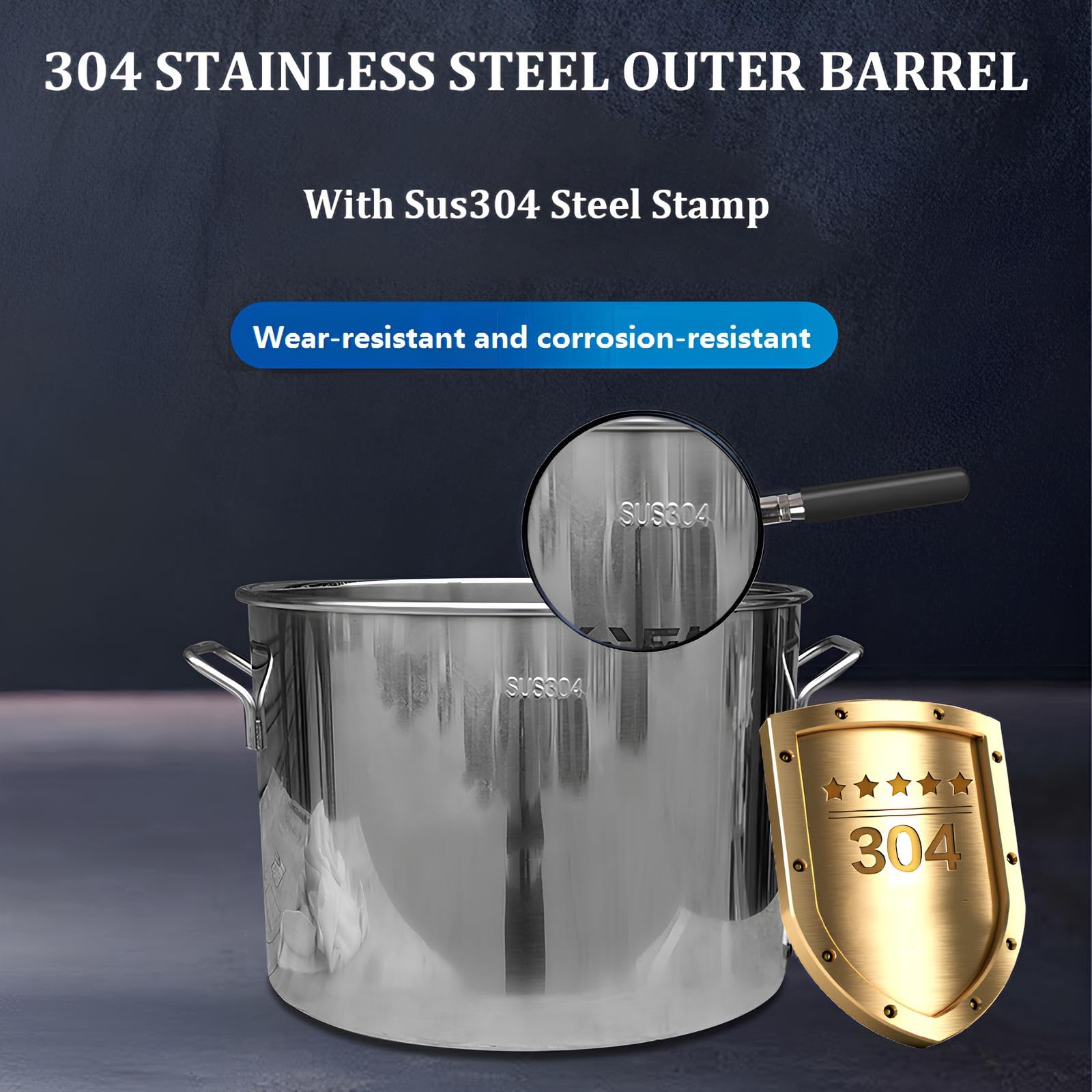 2.1 Gallon (8L) Hydraulic Fruit Press with 2 Ton Jack - 304 Stainless Steel Apple Grape Wine Cider Juice Maker for Home Brewing, Winemaking & Kitchen Use