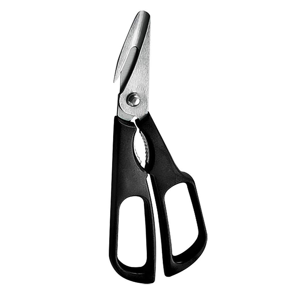 Stainless Steel Kitchen Scissors - Heavy Duty Seafood Shears for Lobster, Fish, Shrimp, Crab - Multi-Purpose Shell Snip Tool for Cooking & Food Prep (Black) - Perfect for Home Chefs & Seafood Lovers