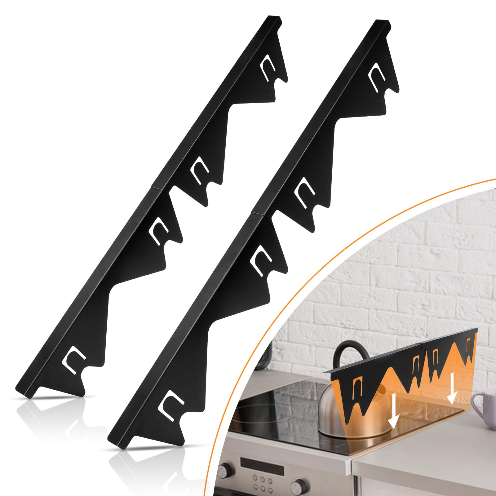 Stainless Steel Stove Gap Covers - Adjustable Range Trim Kit (13.8