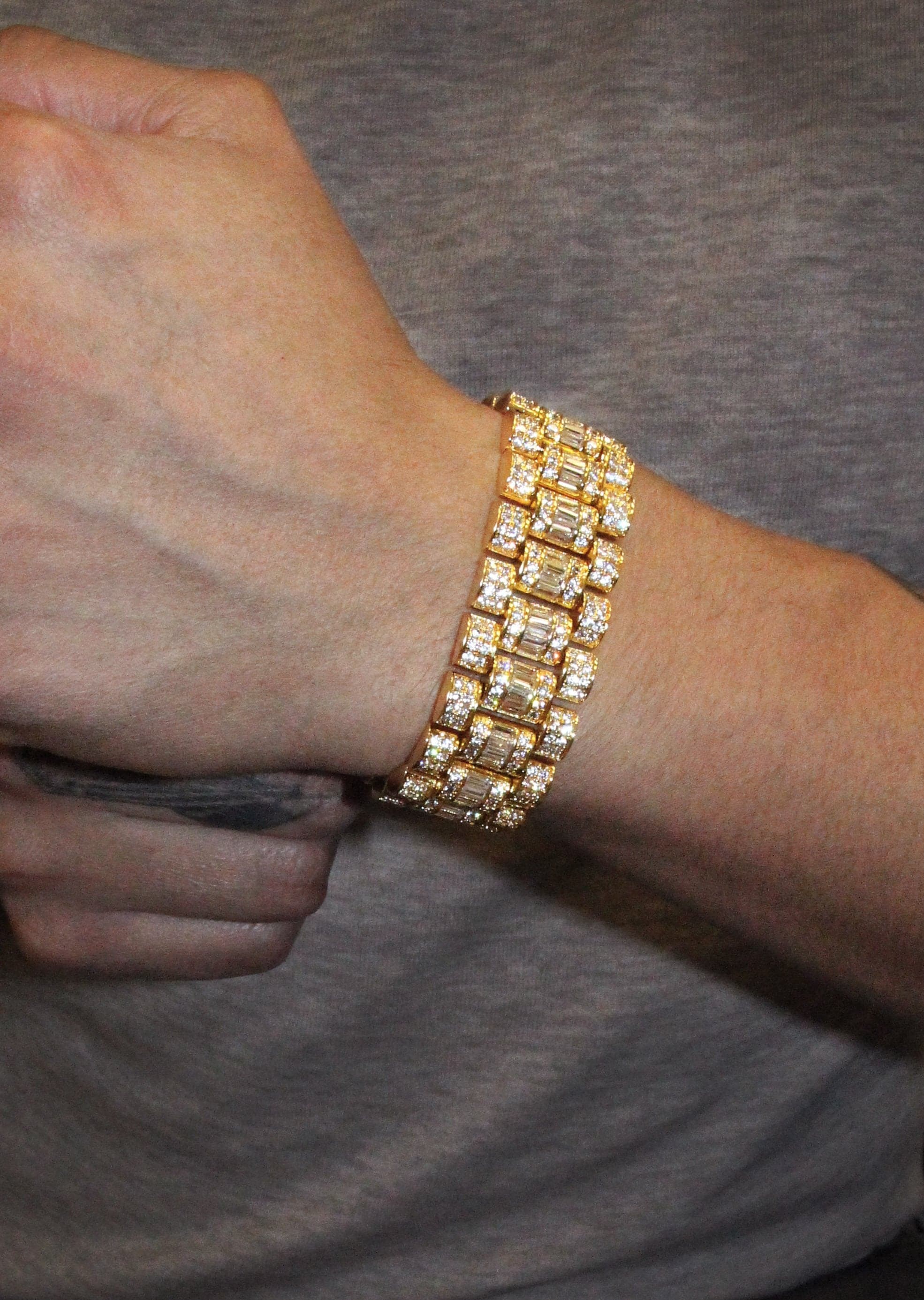 Luxury Baguette Presidential Bracelet - 18K Gold Plated for Women | Elegant & Stylish Jewelry Gift for Parties, Weddings & Special Occasions