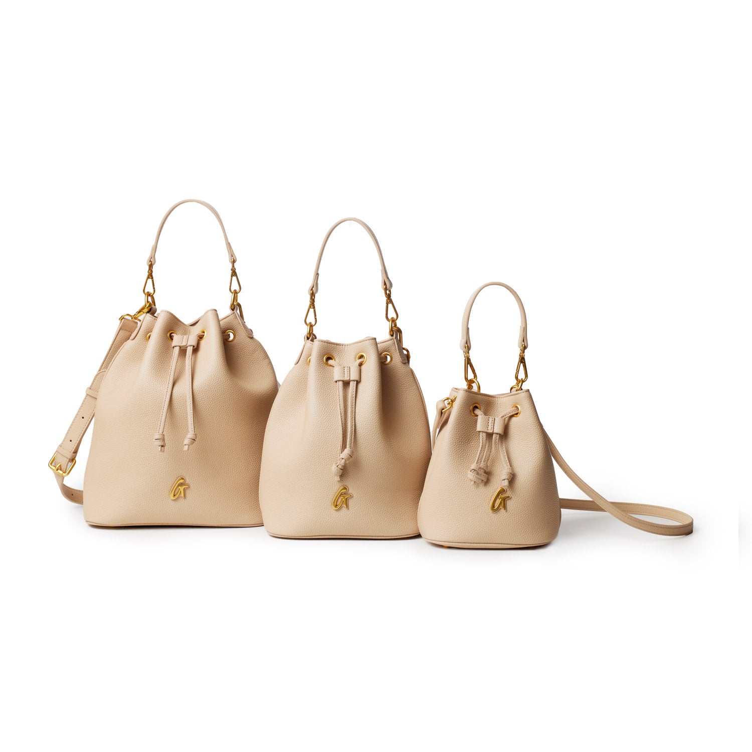 Stylish Medium Pebble Bucket Bag in Nude - Perfect for Everyday Use, Travel & Casual Outings