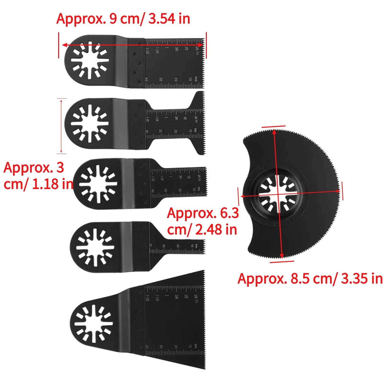 6Pcs High Carbon Steel Oscillating Saw Blades for Wood, Plastic & Metal Cutting - Power Tool Accessories
