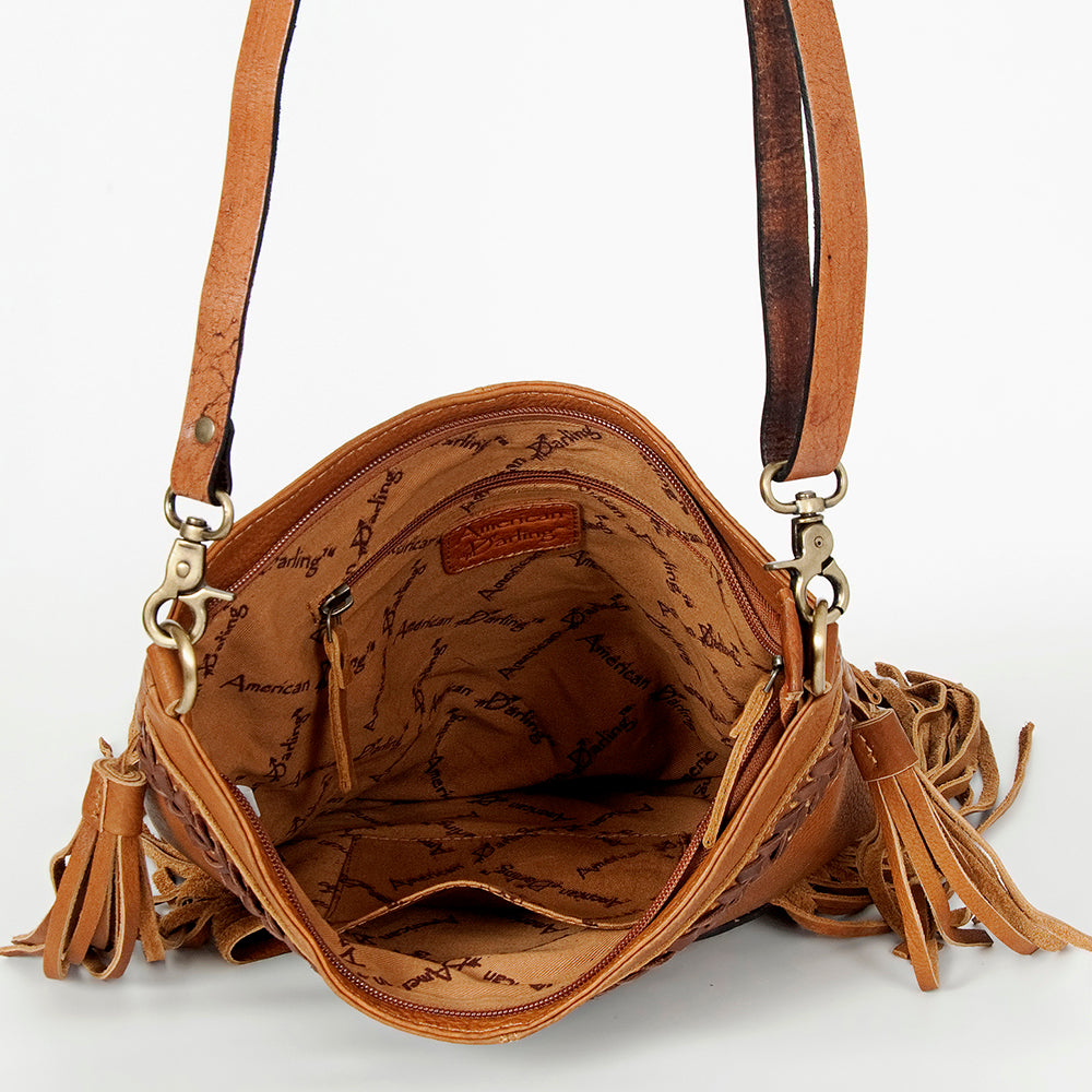 American Darling ADBGA241A Genuine Leather Crossbody Bag for Women - Western Style Hand Tooled Purse - Perfect for Casual Outings, Travel & Everyday Use