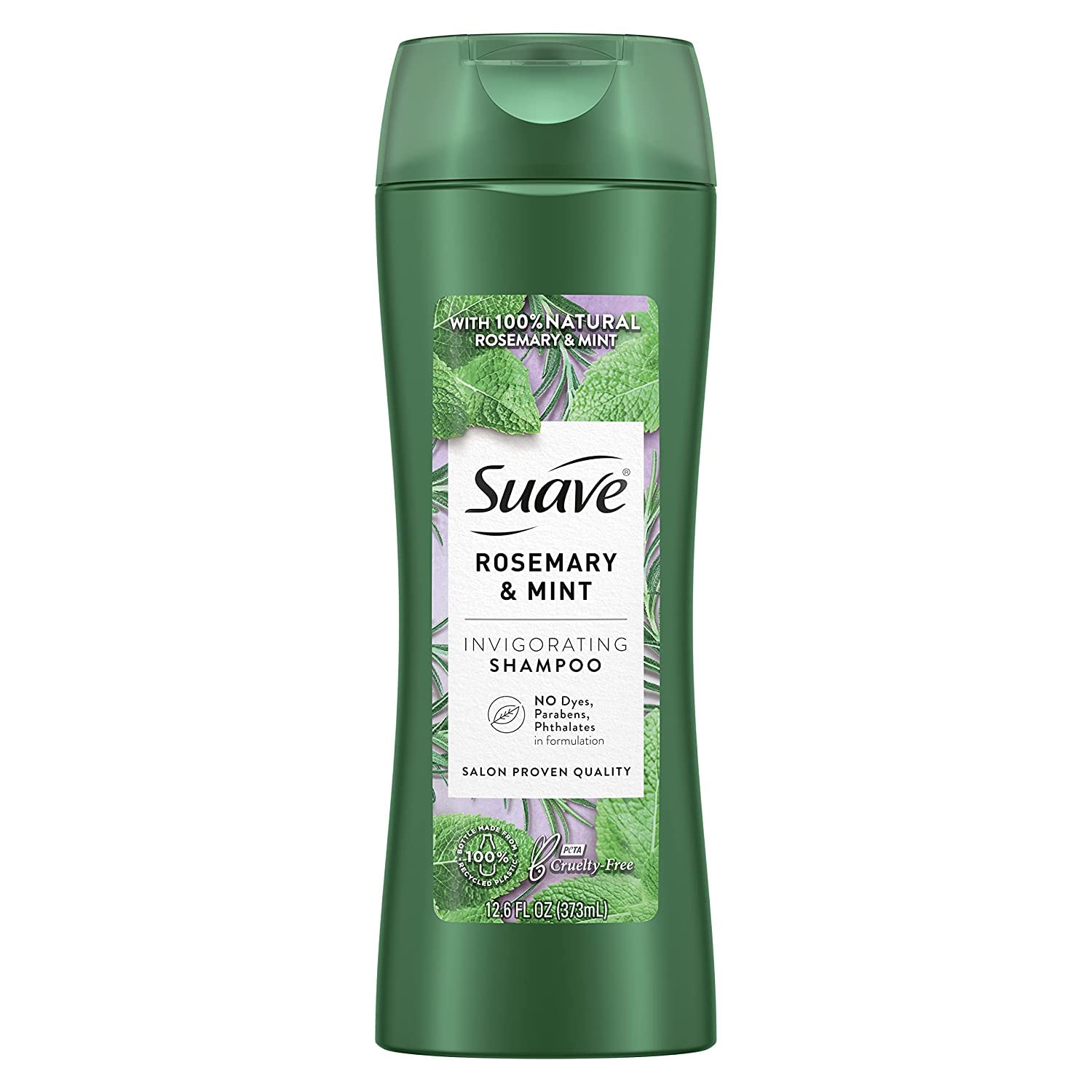 Suave Professionals Natural Rosemary & Mint Shampoo for Hair Growth - 12.6 fl oz (372ml) - Sulfate Free, Nourishing Formula for Dry & Damaged Hair - Perfect for Daily Use at Home or Salon