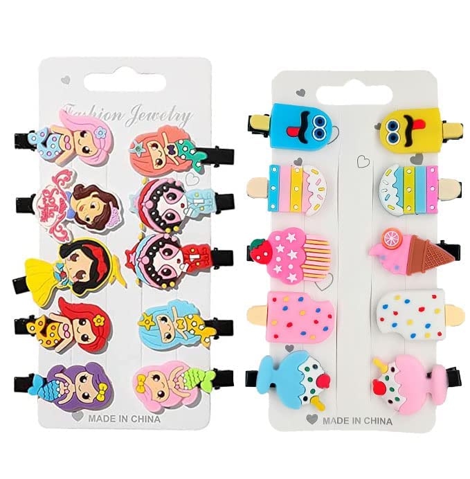 Sonpal Tiny Cute Unicorn Ice Cream Hair Clips Set - Korean Style Barrettes for Baby Girls & Toddlers (Random Colors) | Perfect for Birthday Gifts, Party Favors & Daily Hair Accessories
