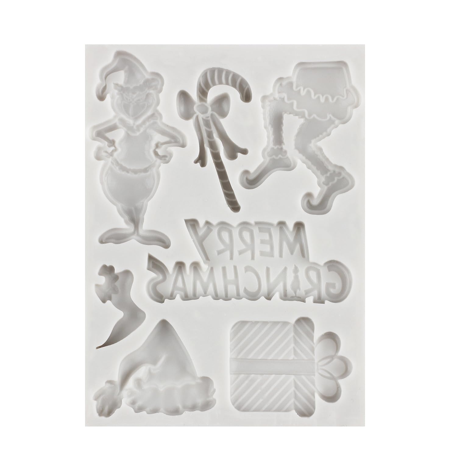 Funny Cartoon Character Silicone Fondant Molds Set of 2 - Christmas Tree & Holiday Cake Decorating Tools for Cupcake Toppers, Polymer Clay, and Gum Paste - Perfect for DIY Christmas Cookies, Holiday Baking, and Festive Party Desserts