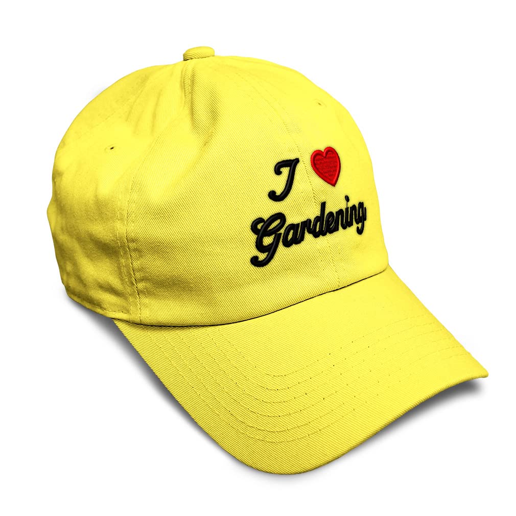 Custom Soft Baseball Cap - I Love Gardening Embroidered Red Heart Design for Hobby Enthusiasts | Perfect for Outdoor Activities, Gardening, and Casual Wear