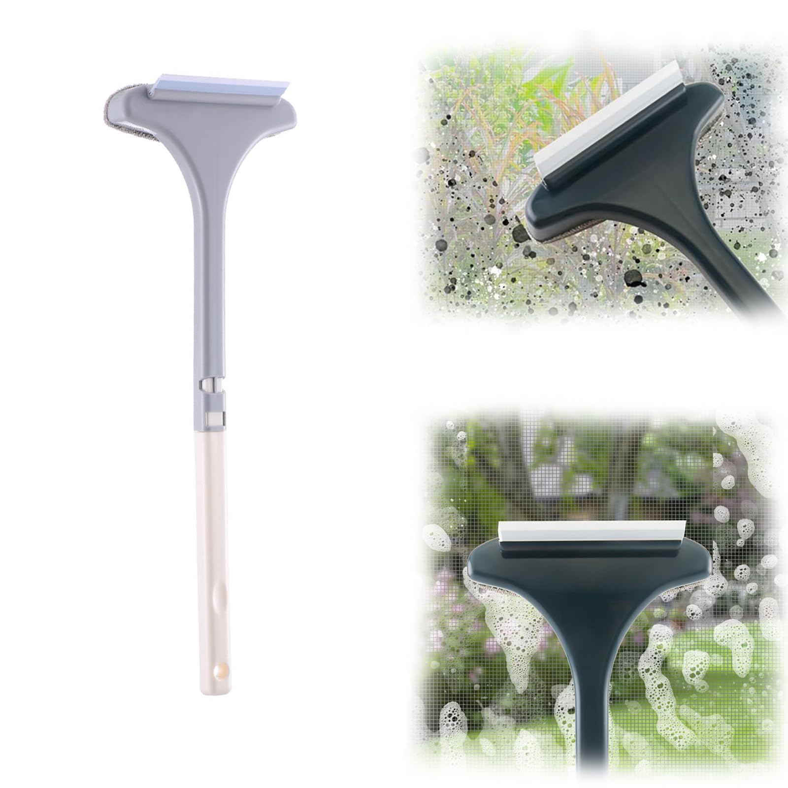 BROIEEN 2-in-1 Mesh & Window Screen Cleaner Brush - Dual Function Dust & Dirt Removal Tool for Window Screens, Patio Screens & Home Cleaning (Grey) - Perfect for Indoor & Outdoor Screen Maintenance