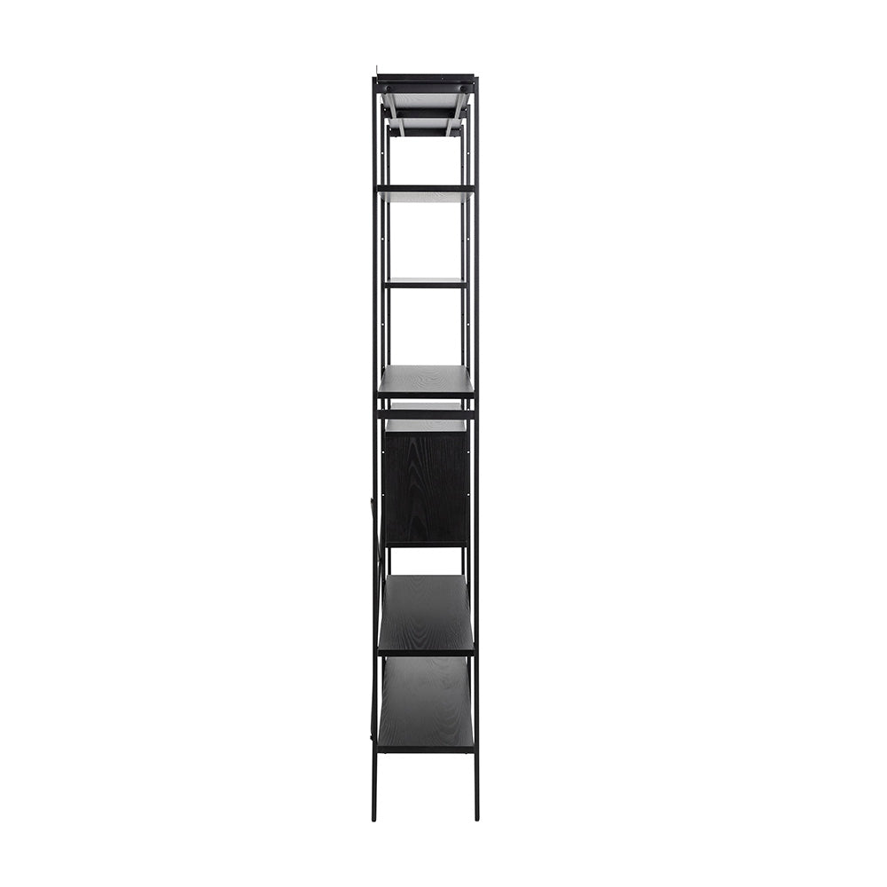 KREMAN 1.72M Black Display Unit - Modern Floor Standing Retail Merchandiser for Clothing, Shoes & Accessories - Perfect for Stores, Boutiques & Trade Shows